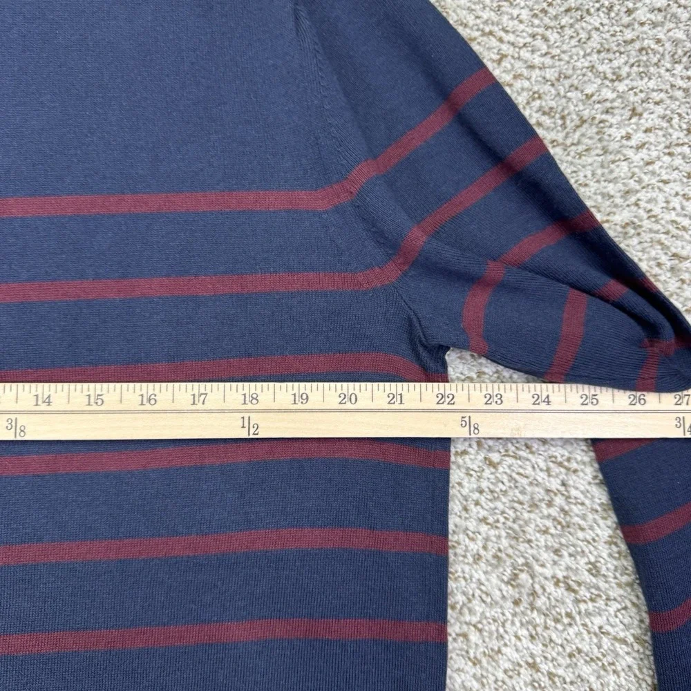 Nautica NavTech Sweater Men's Large Blue Red Stripes Quarter Zip Pullover New - Picture 11 of 13